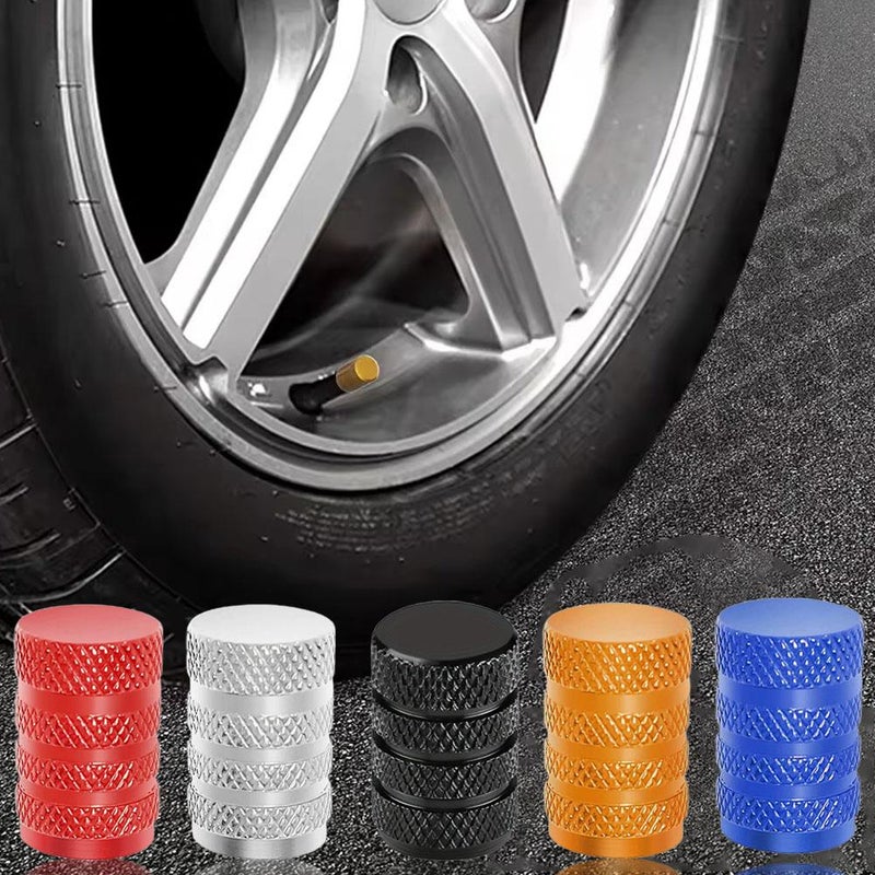 Aluminum Tire Valve Stem Caps, 4 Pcs Anti-Rust & Corrosion-Resistant Caps, Anodized Aluminum Alloy, Universal Fit for Car Truck Bike SUV (Silvery) - Image 3